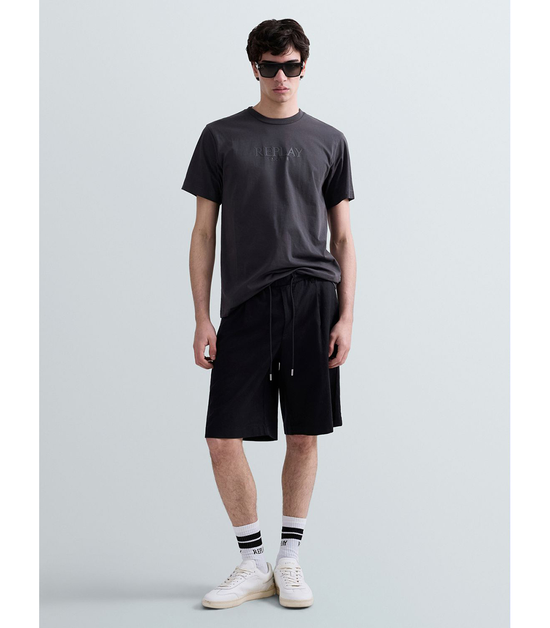 リネンコットンツイルショーツ 詳細画像 ブラック 2